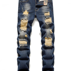 Men's Ripped Jeans Casual Street Style Distressed Denim Pants