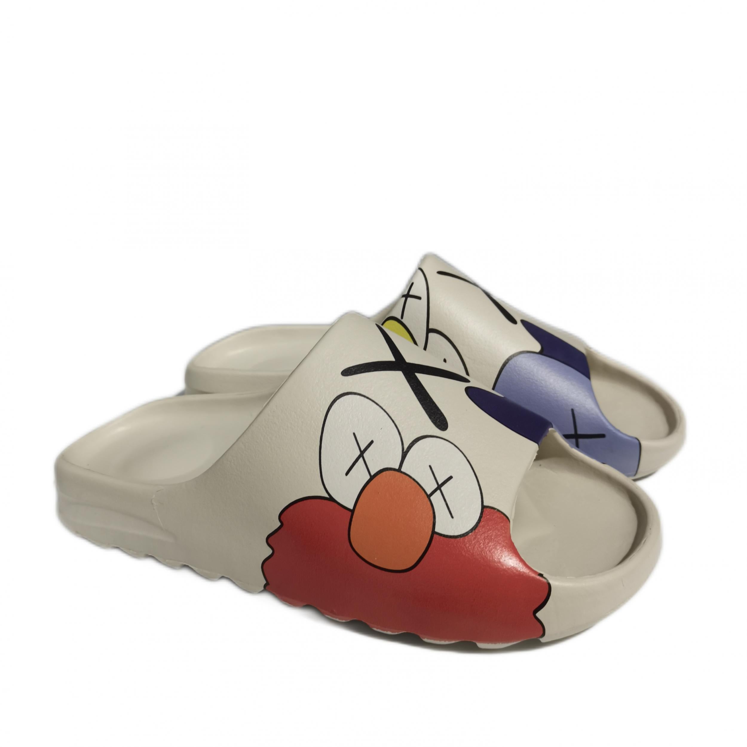 Women's Cartoon Print Slides Lightweight Open Toe Slip On Shoes