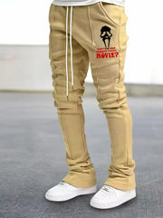 Men's Casual Sweatpants V Butterfly Graphic Pocket Elastic Waist Drawstring Flar