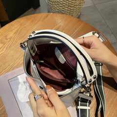 Leather Crossbody Bag Women's Street Handbag Vintage Bucket Purse