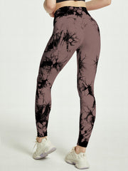 High Waist Tie Dye Leggings Seamless Workout Pants Elastic Gym Running Yoga
