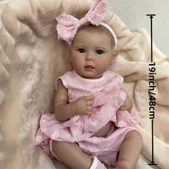 Realistic Reborn Doll Lifelike Girl with Open Eyes Full Body Soft Vinyl