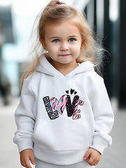 Love Letter Pattern 2pcs Kids Activewear Sets - Comfy Outfits for Sports