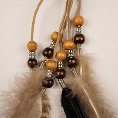 Indian Boho Feather Headband With Tassel Elastic Band Headdress