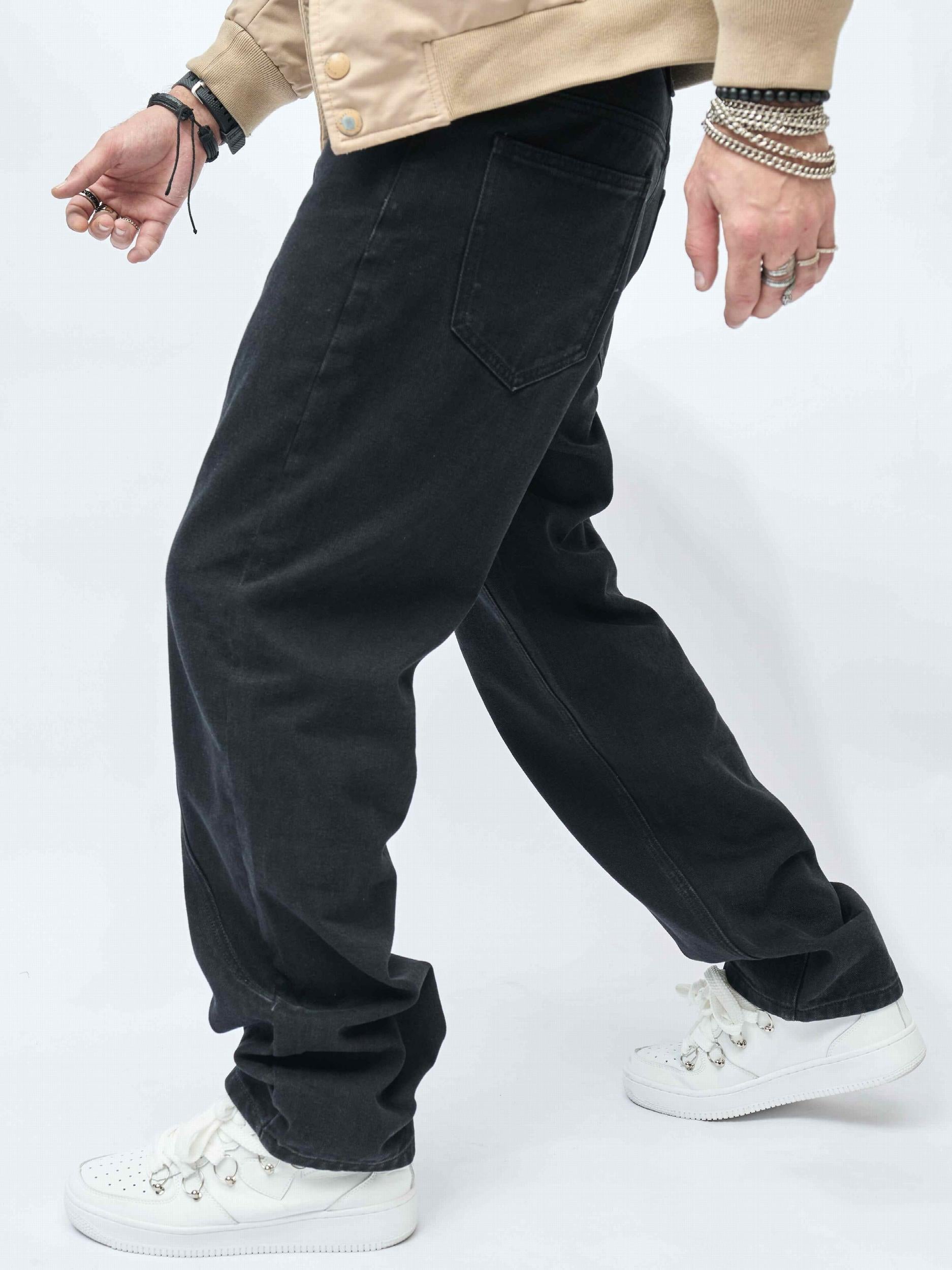 Men's Wide Leg Jeans Loose Fit Casual Denim Pants