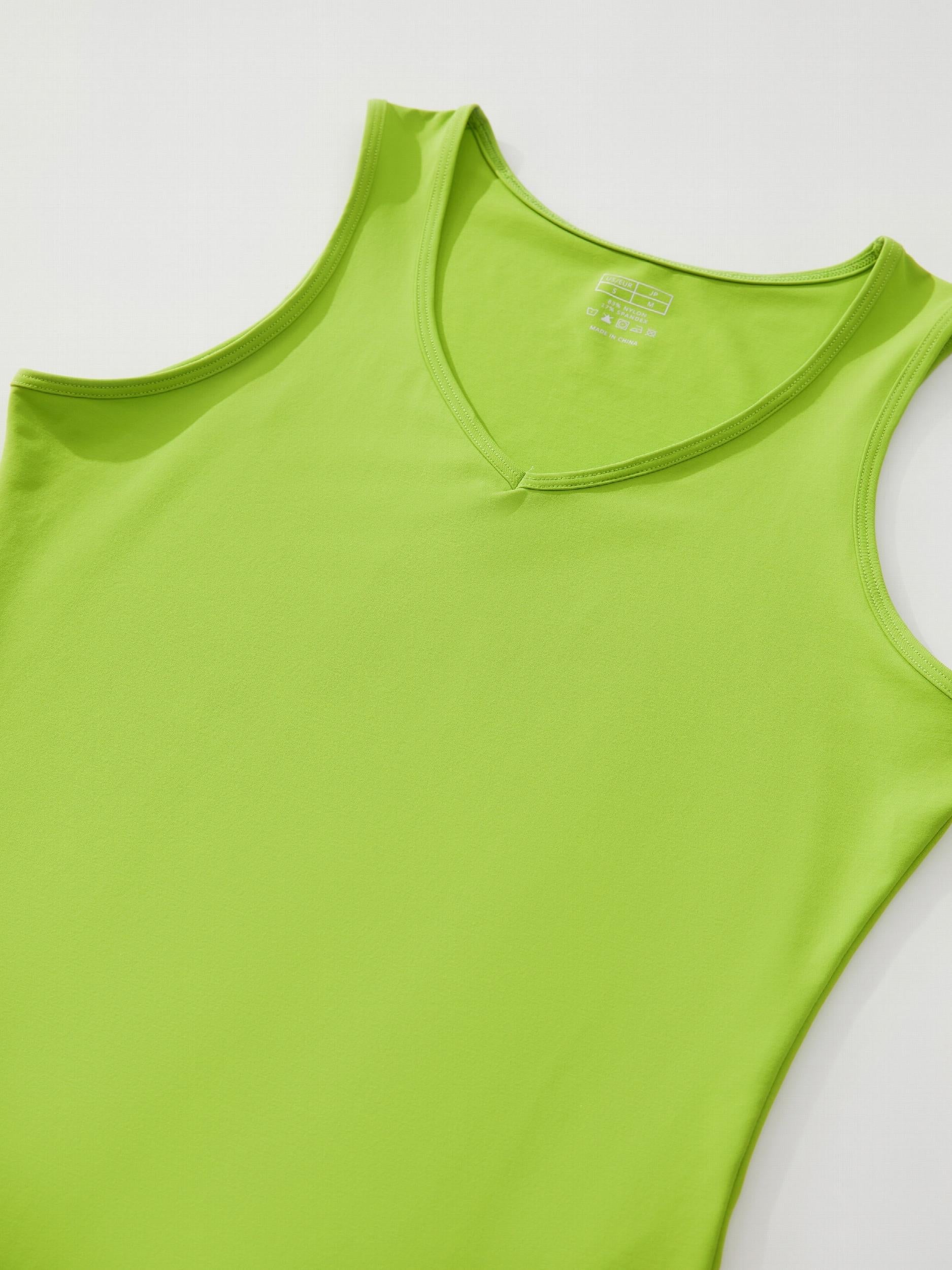 2pcs Solid Slim Fit V Neck Sports Tank Top Women's Tops