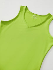 2pcs Solid Slim Fit V Neck Sports Tank Top Women's Tops