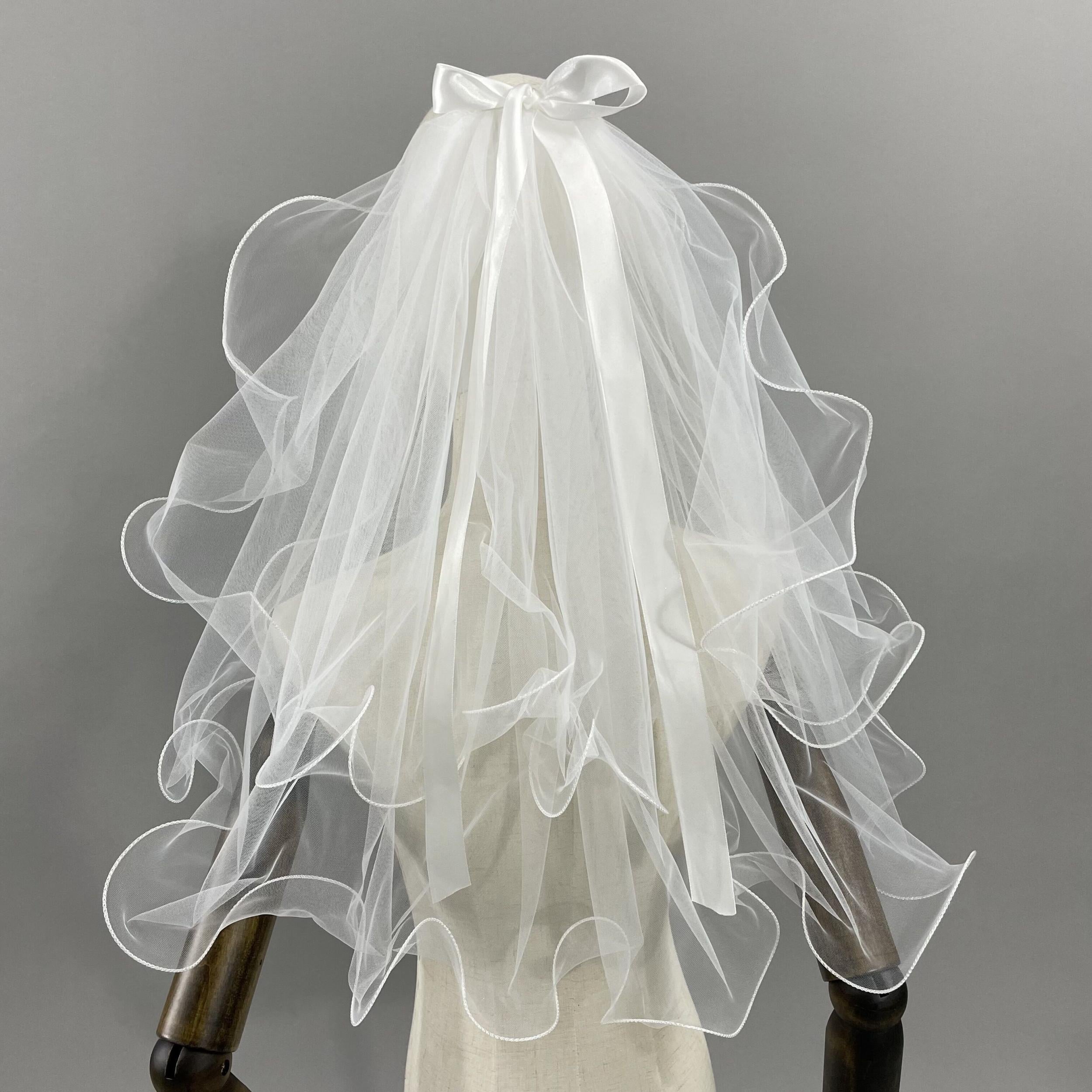 Wedding Bridal Veil Ivory Tulle Cape Soft Mesh