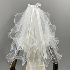 Wedding Bridal Veil Ivory Tulle Cape Soft Mesh