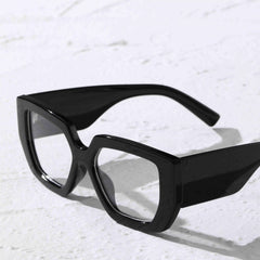 Cat Eye Clear Lens Glasses Wide Temple Anti Light Eyewear