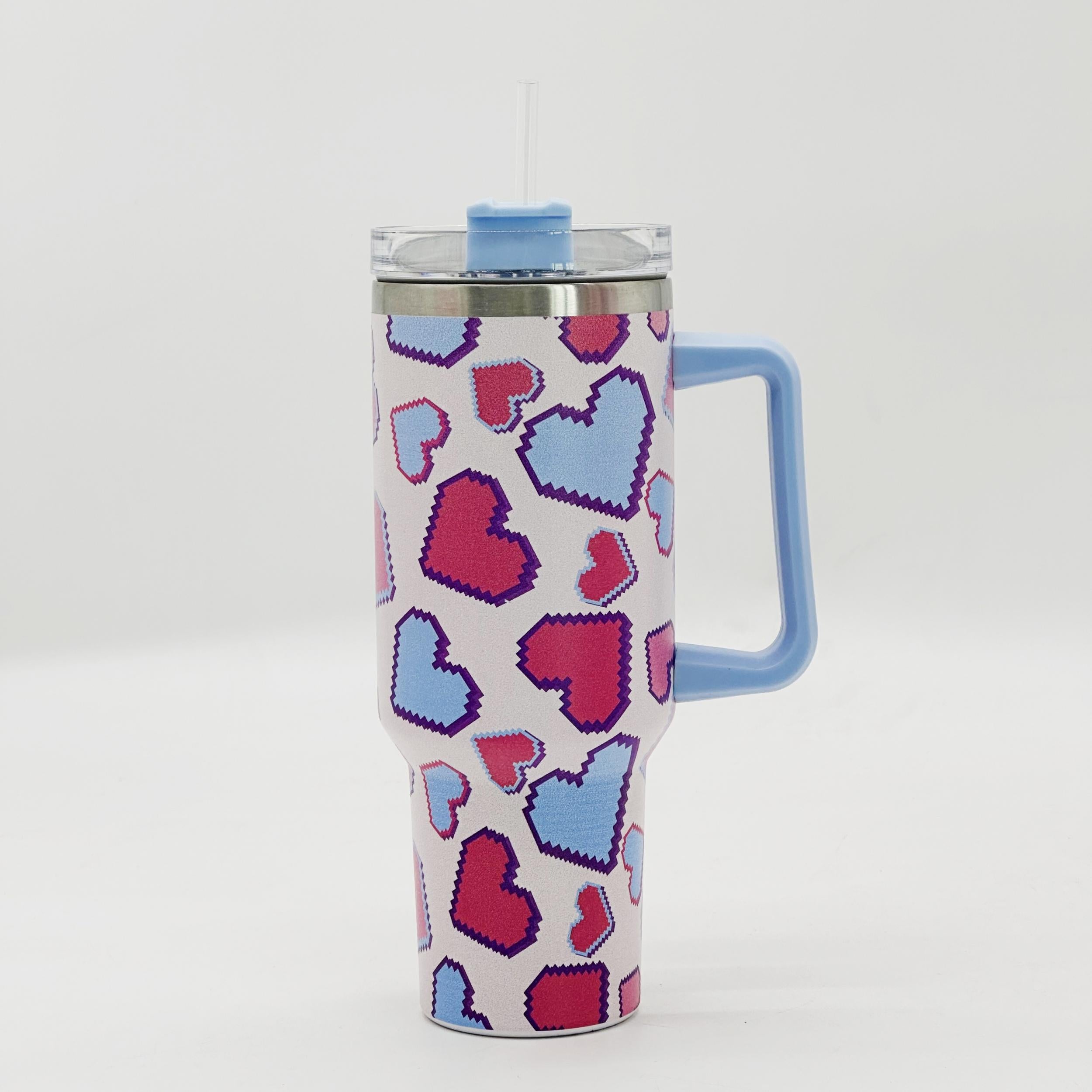 Stainless Steel Tumbler 40oz With Handle & Lid Portable Cold Water Cup