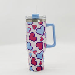 Stainless Steel Tumbler 40oz With Handle & Lid Portable Cold Water Cup