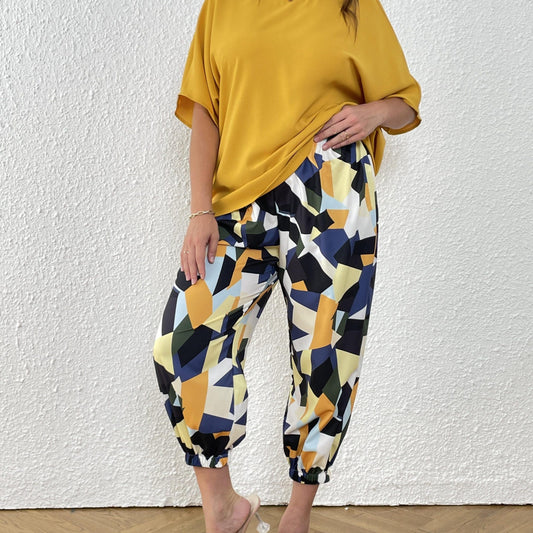 2 Piece Set Top & Print Pant