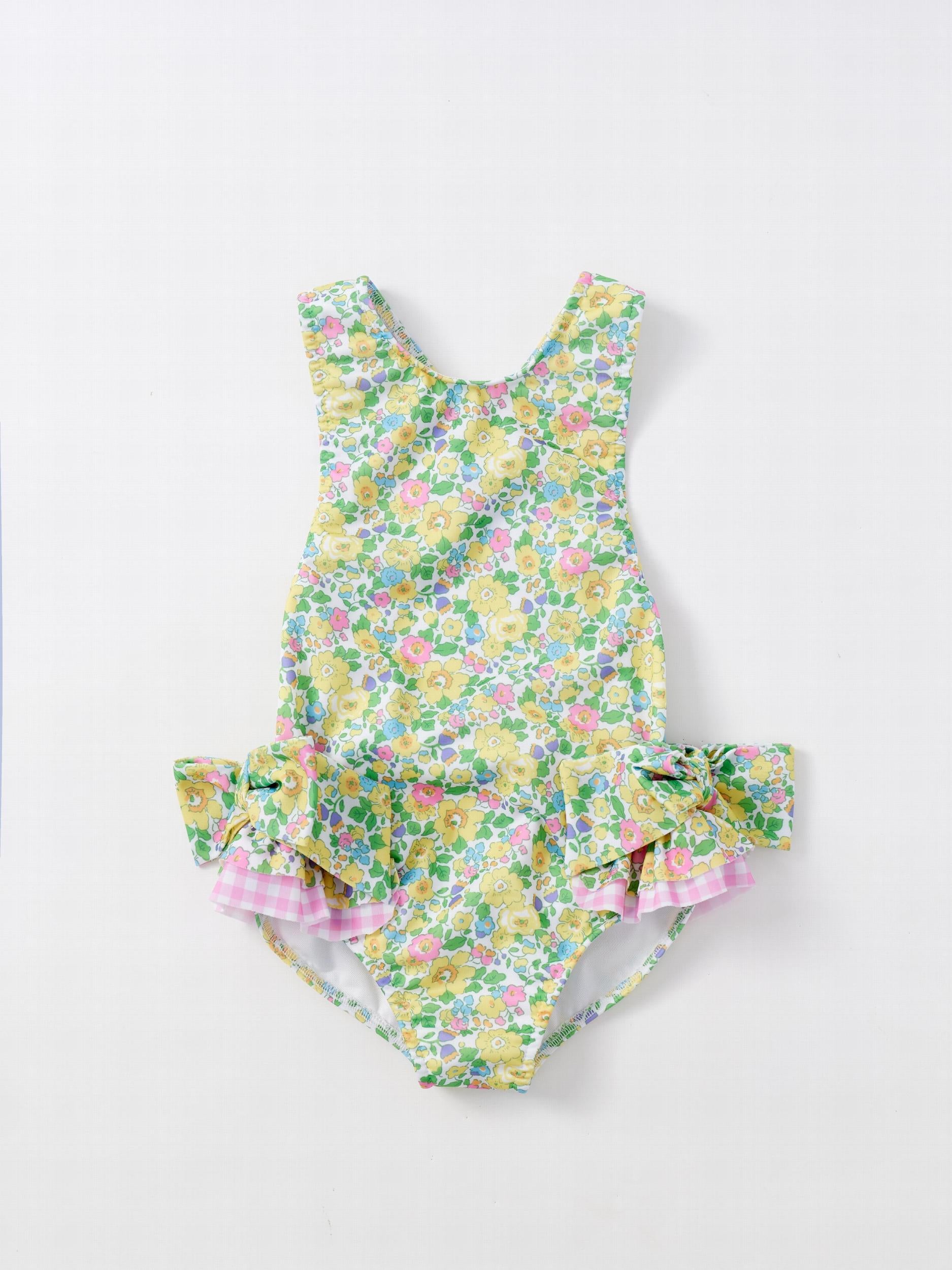 Floral Pattern Girl's Swimsuit Tankini for Beach Vacation