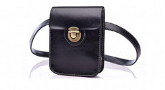 Women's Small Waist Bag Fanny Pack High PU Leather Belt Cell Phone Case
