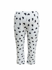 Heart Print Long Sleeve Lounge Two Piece Set
