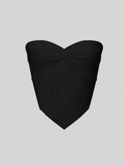 Eyelet Embroidered Strapless Top Summer Women's Clothing