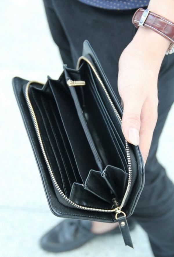 Men's PU Leather Long Zipper Wallet