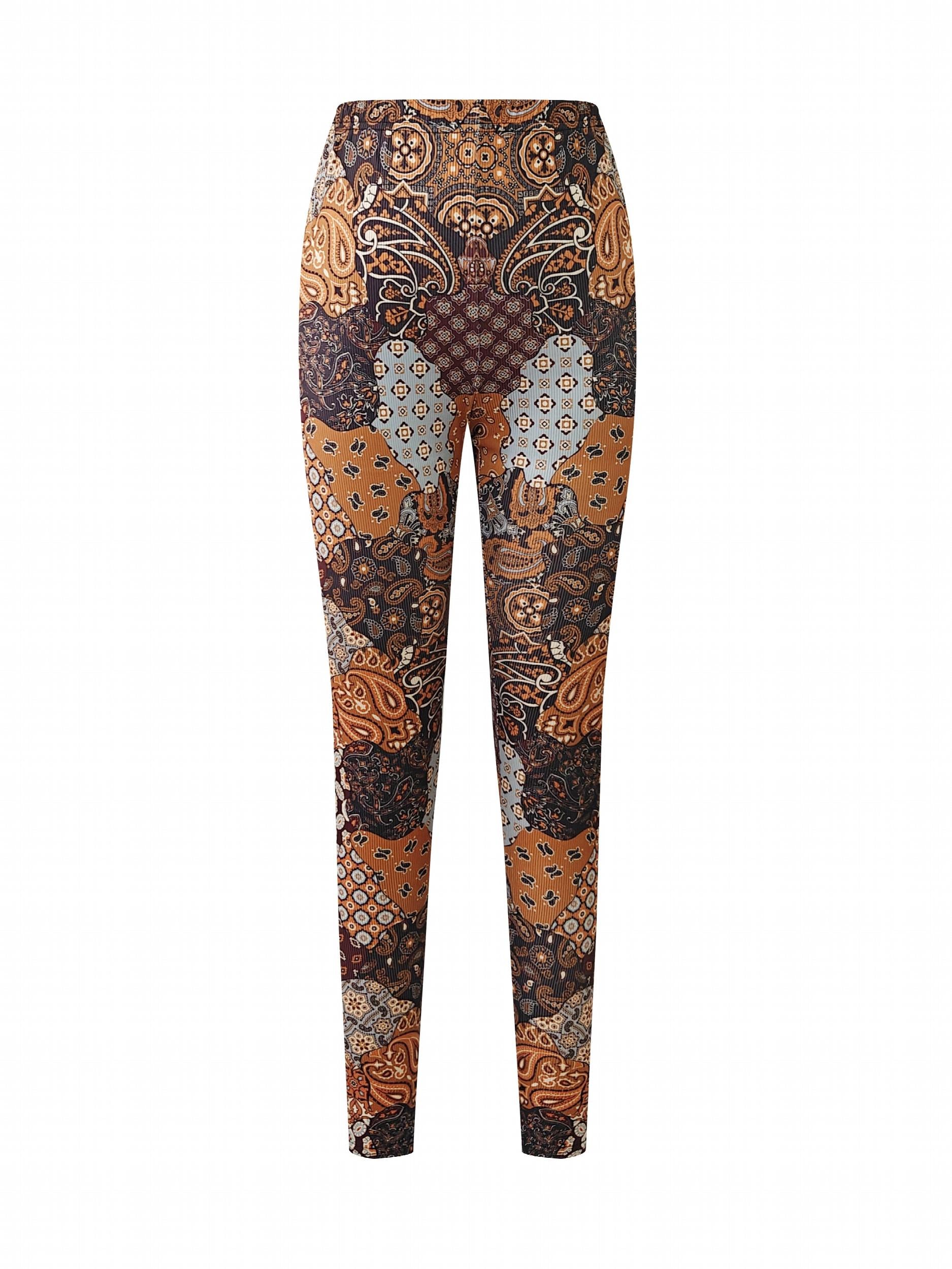 Boho Paisley Print Yoga Pants High Stretch Leggings