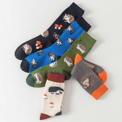 Hedgehog Print Mid Tube Socks for Women