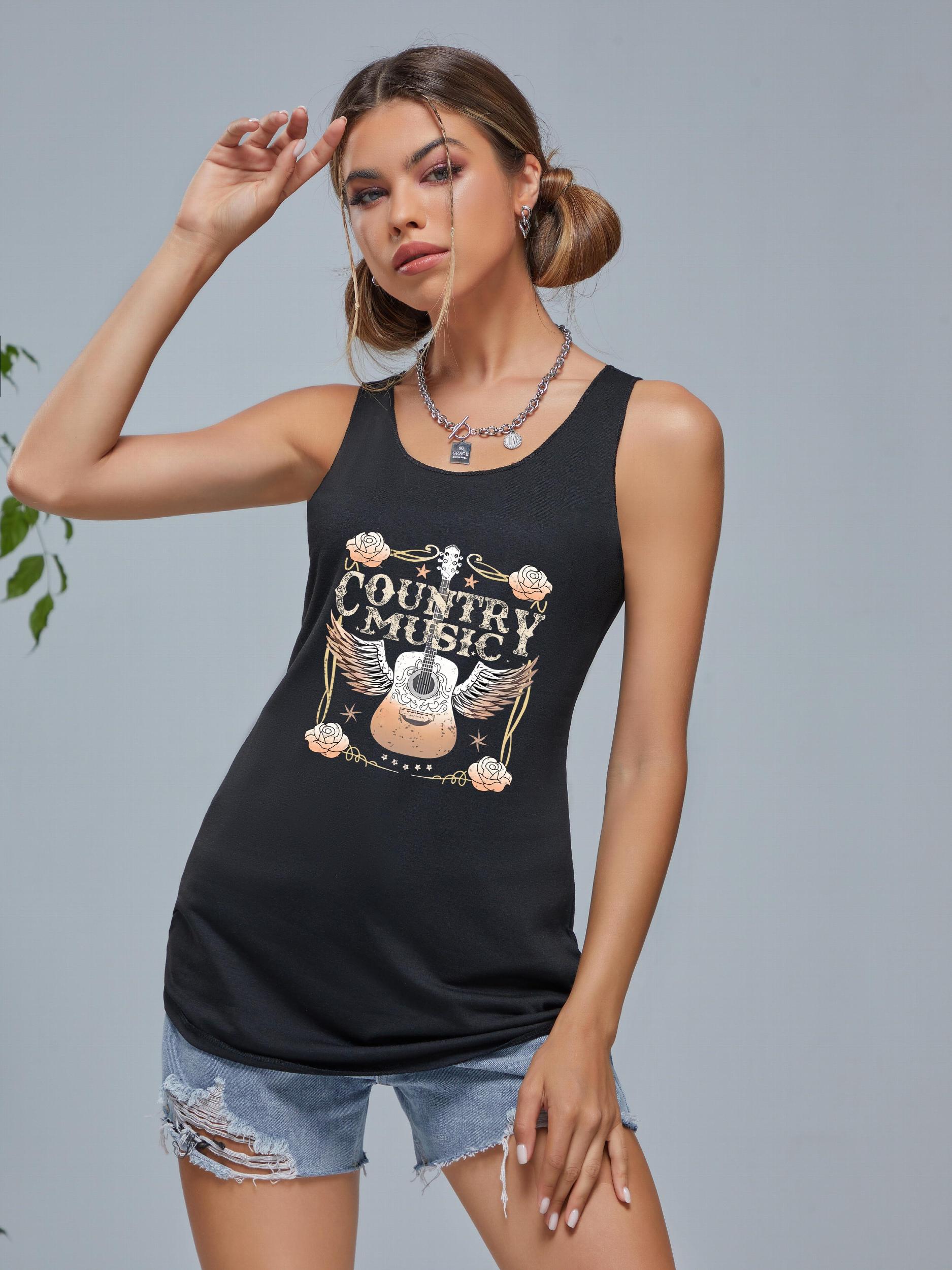Casual Sports Tank Top Crew Neck Sleeveless Shirts Women's Summer Tops