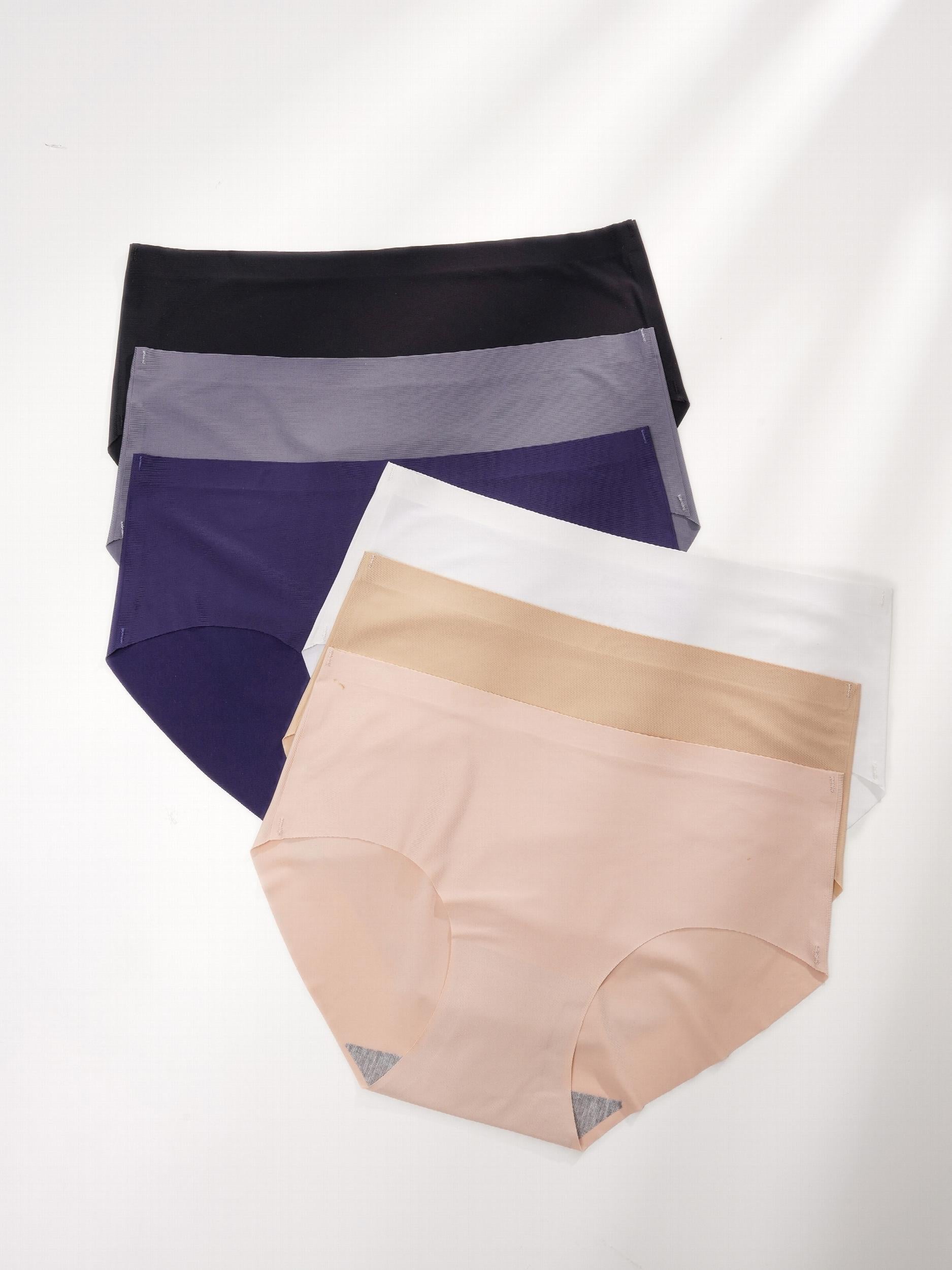 6pcs Seamless Solid Briefs Comfy & Stretchy Intimates Panties