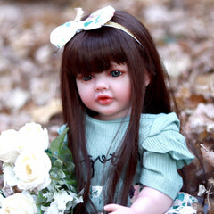 22 Inch Lifelike Reborn Doll Soft Silicone Body Long Hair Princess Gift
