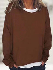 Women's Solid Crew Neck Sweatshirt