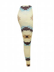 Ethnic Style Geometric Pattern Sports Leggings Yoga Tight Pants