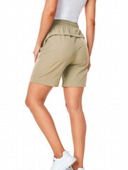 3pcs Solid Side Pocket Sporty Shorts Casual Loose Workout Short Women's Activewe