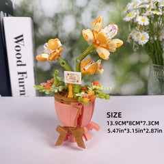 Flower Bouquet Building Blocks Simulation Puzzle Desktop Ornament