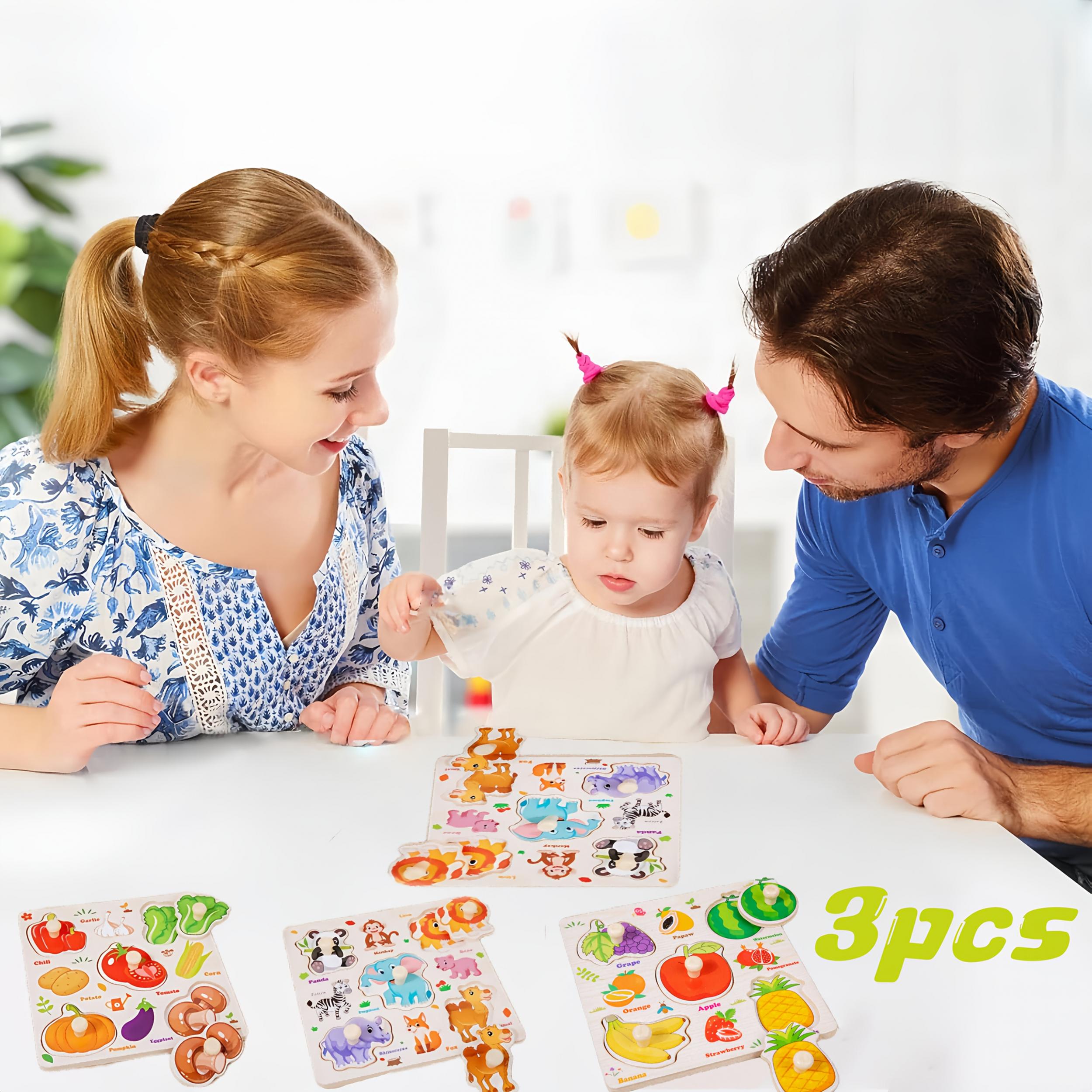 Wooden Learning Puzzles for Preschoolers - Letter Shapes Animal