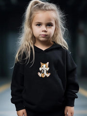 Cat Pattern Long Sleeve Hoodie for Girls