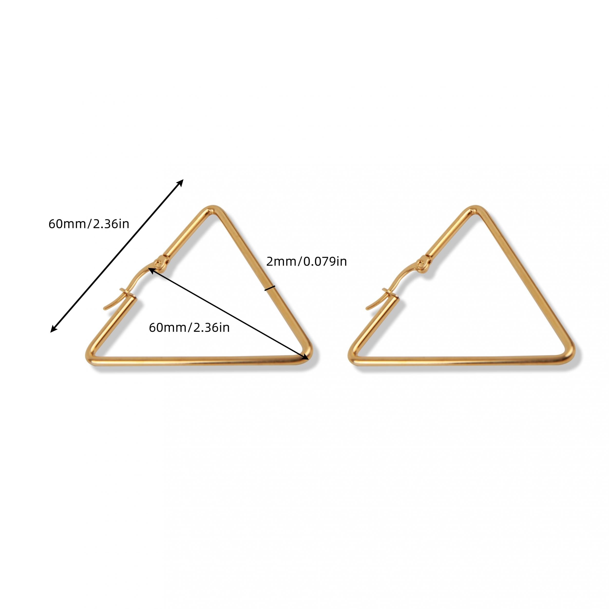 Y2K Style Stainless Steel Geometric Triangle Earrings Set
