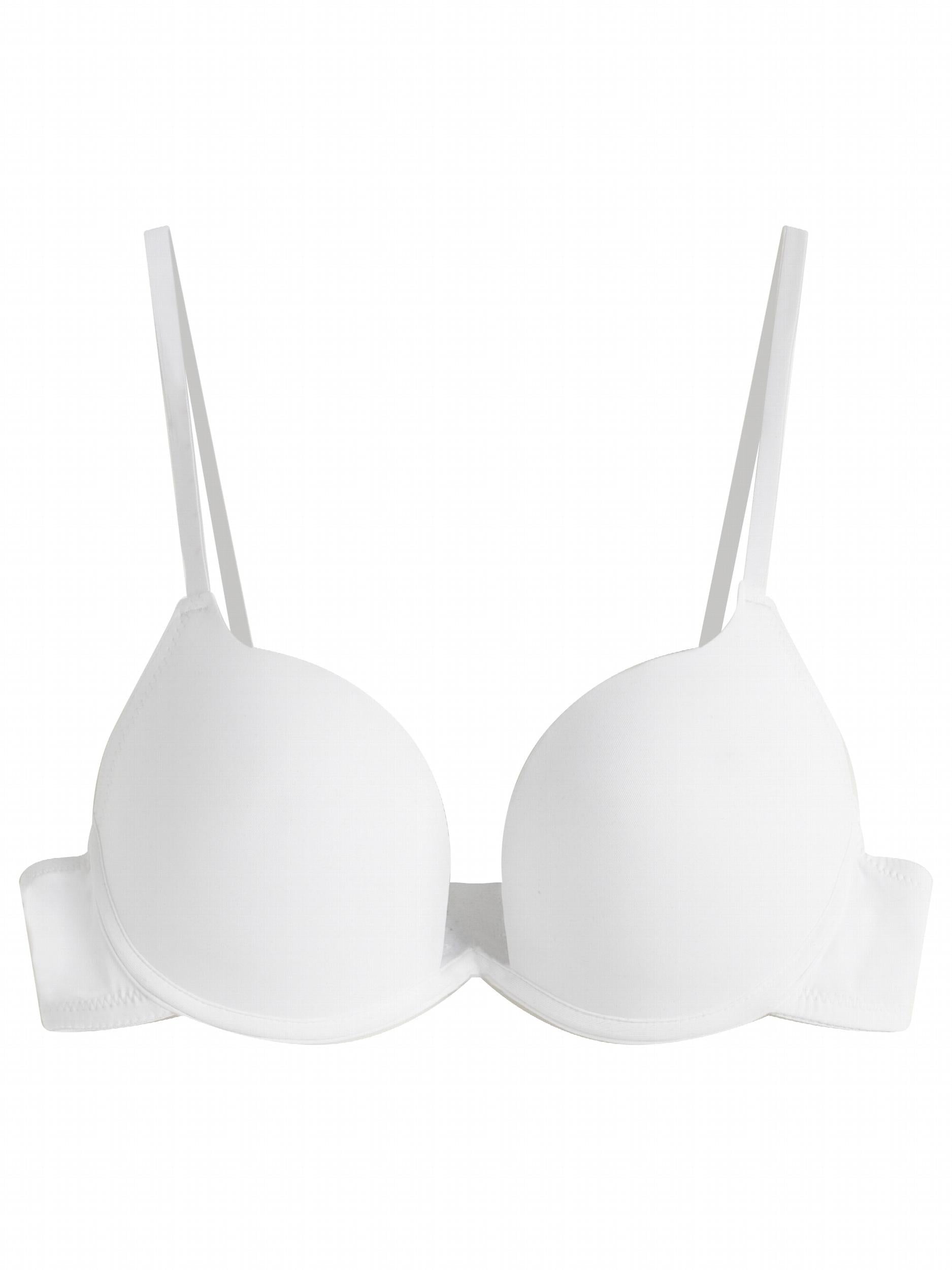 3pcs Solid T Shirt Bras Push Up Scoop Bra Women's Lingerie