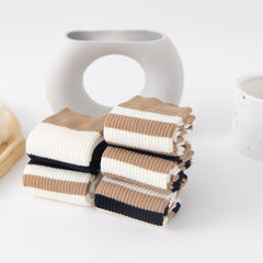 5 Pairs Striped Crew Socks Comfy & Breathable All match Socks