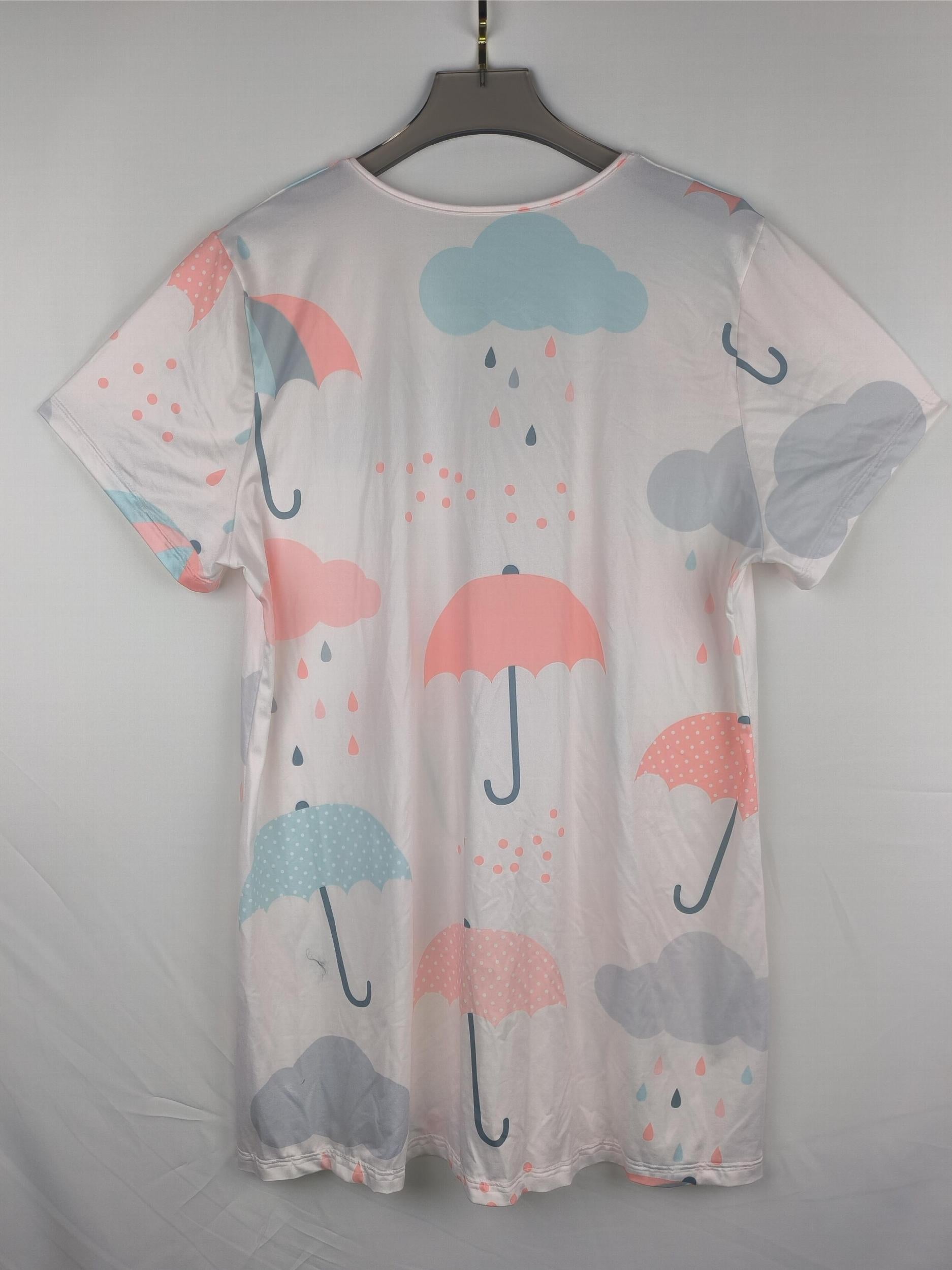 Plus Size Cloud & Umbrella Print Nightdress