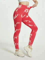 Tie Dye Seamless Yoga Leggings Slim Fit Sports Fitness Workout Tight Pants