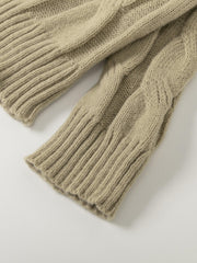 Men's Knit Turtleneck Sweater Warm Khaki Top