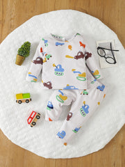 Baby Boy Cartoon Pajama Set Top Pants Kids Loungewear
