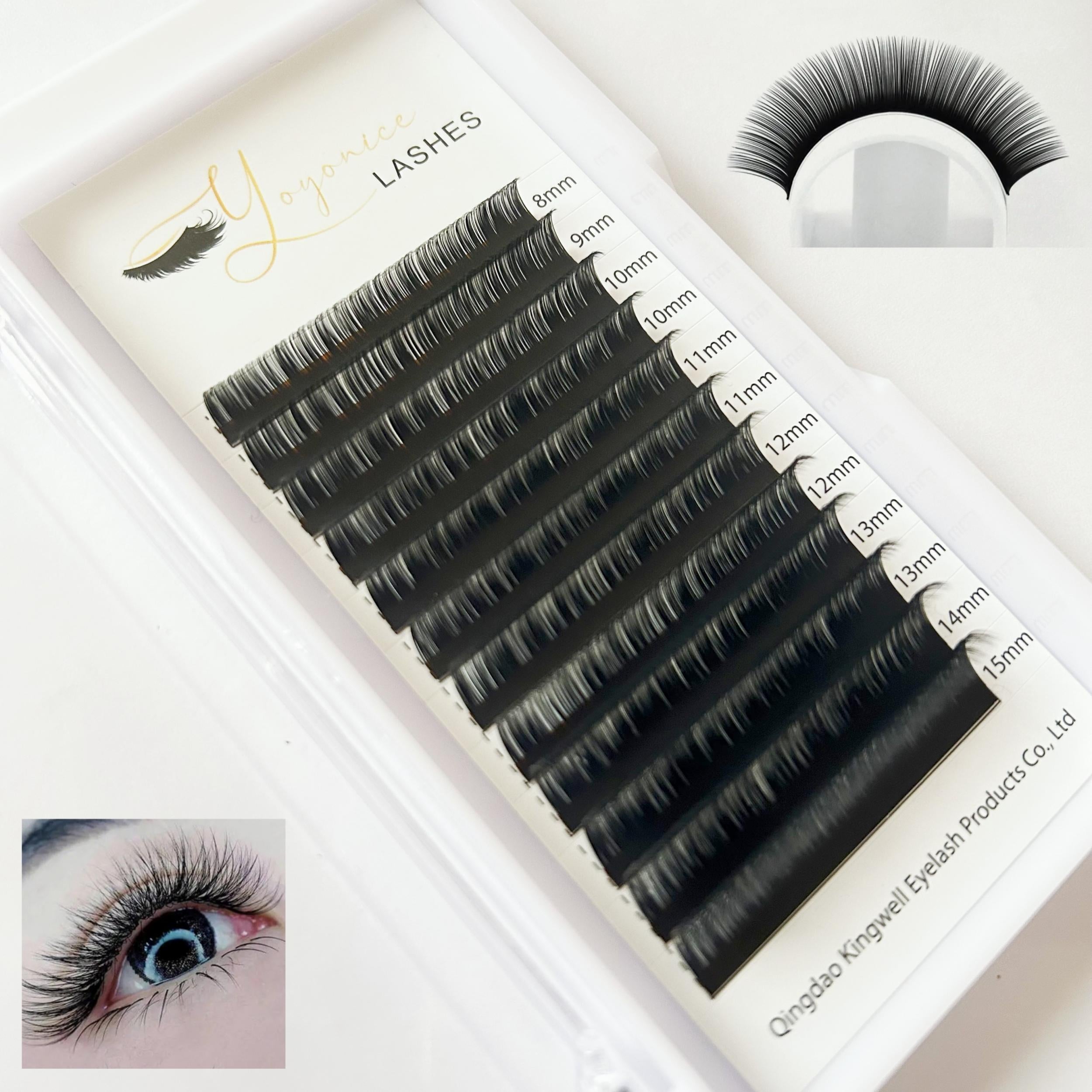 8-15mm Individual Cluster Eyelash Extensions Mix PBT Fiber Silk Volume Lashes