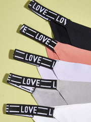 5pcs Letter Tape Panties Breathable Intimates Women's Lingerie