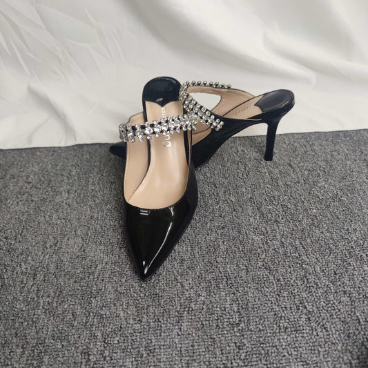 Women's Rhinestone Stiletto Heels Slip On Pumps