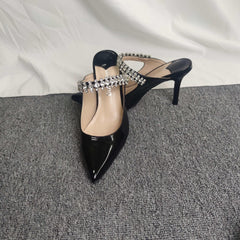 Women's Rhinestone Stiletto Heels Slip On Pumps