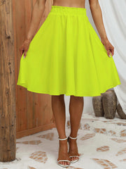 High Waist Summer Skirts Solid Color Women's Clothing