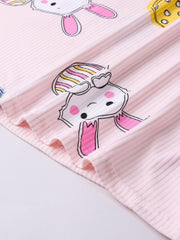 Easter Pajamas Set Women's Plus Cartoon Bunny & Easter Egg Print