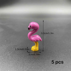 5PCS Flamingo Building Blocks DIY Ornaments for Christmas Toys