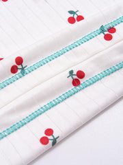 Girls 2pcs Cherry Print Pajamas Set Comfortable Casual Kids Clothes