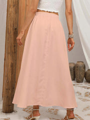 High Waist Flared Maxi Skirt Women's Clothing