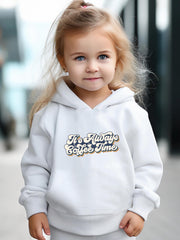 Coffee Time Pattern Long Sleeve Hooded Sweatshirt Girls Comfy Hoodies